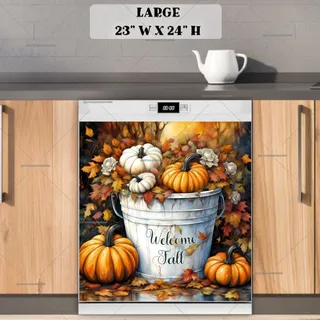 Preview of Pumpkin Bucket with Greeting magnet in Large size.