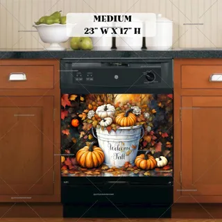 Preview of Pumpkin Bucket with Greeting magnet in Medium size.
