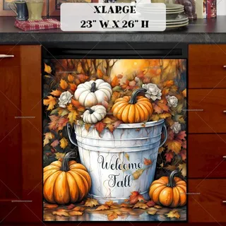 Preview of Pumpkin Bucket with Greeting magnet in Extra Large size.
