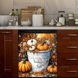 Preview of Pumpkin Bucket with Greeting magnet.