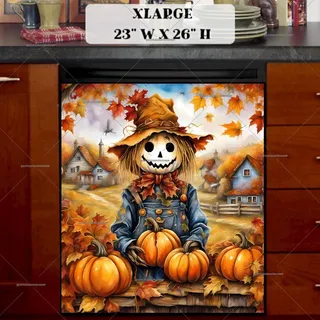 Preview of Cute Fall Scarecrow magnet in Extra Large size.