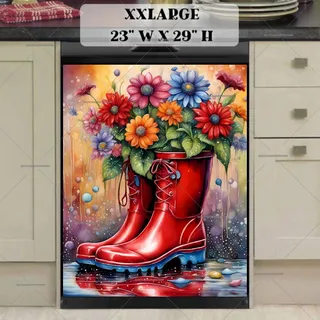 Preview of Rain Boots with Flowers magnet in XX Large size.