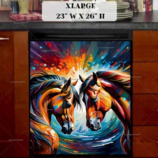 Preview of Native Horse Couple magnet in Extra Large size.
