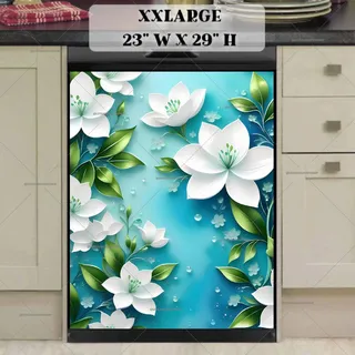 Preview of Cute White Flowers magnet in XX Large size.