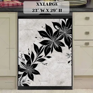 Preview of Black Rustic Flowers magnet in XX Large size.