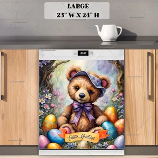 Preview of Cute Easter Teddy Bear magnet in Large size.