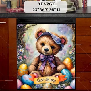 Preview of Cute Easter Teddy Bear magnet in Extra Large size.