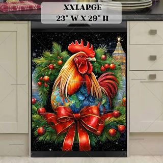 Preview of Pretty Christmas Rooster magnet in XX Large size.