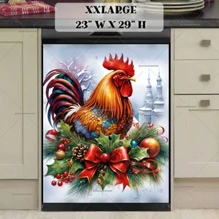 Preview of Beautiful Christmas Rooster magnet in XX Large size.