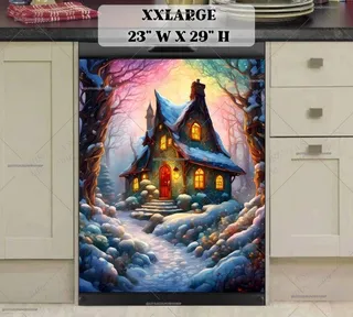 Preview of Stained Glass Gnome Cottage magnet in XX Large size.