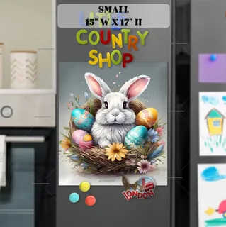 Preview of Easter Bunny in the Nest magnet in Small size.