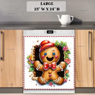 Preview of Cute Gingerbread Man magnet in Large size.