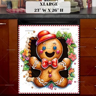 Preview of Cute Gingerbread Man magnet in Extra Large size.