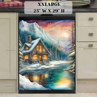 Preview of Beautiful Winter Cottage magnet in XX Large size.