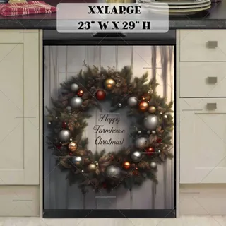 Preview of Farmhouse Christmas Wreath magnet in XX Large size.