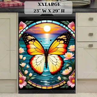 Preview of Stained Glass Summer Butterfly magnet in XX Large size.