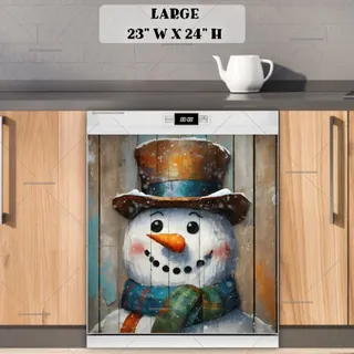 Preview of Rustic Farmhouse Snowman magnet in Large size.