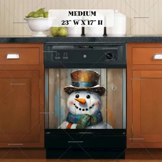 Preview of Rustic Farmhouse Snowman magnet in Medium size.