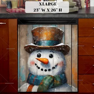 Preview of Rustic Farmhouse Snowman magnet in Extra Large size.