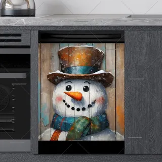 Preview of Rustic Farmhouse Snowman magnet.