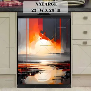 Preview of Abstract Modern Sunset Art magnet in XX Large size.