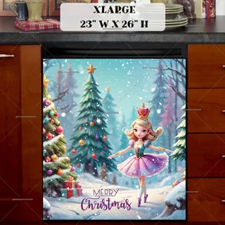 Preview of Sugarplum Fairy Christmas Greeting magnet in Extra Large size.