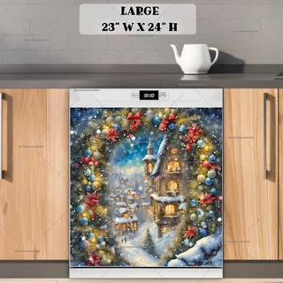 Preview of Vintage Christmas Village magnet in Large size.