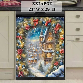 Preview of Vintage Christmas Village magnet in XX Large size.