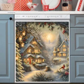 Preview of Winter Cottages in the Snowfall magnet.