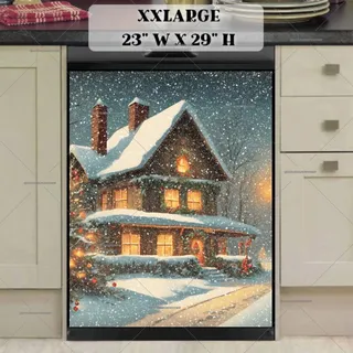 Preview of Vintage Christmas Cottage magnet in XX Large size.