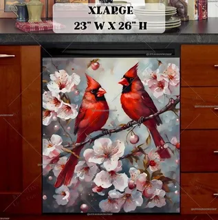 Preview of Red Cardinals on the Cherry Tree magnet in Extra Large size.