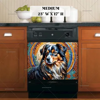 Preview of Beautiful Mosaic Dog magnet in Medium size.