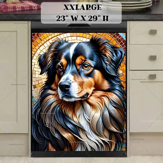 Preview of Beautiful Mosaic Dog magnet in XX Large size.