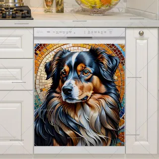 Preview of Beautiful Mosaic Dog magnet.