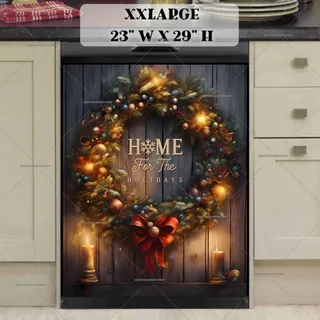 Preview of Christmas Wreath and Candles magnet in XX Large size.