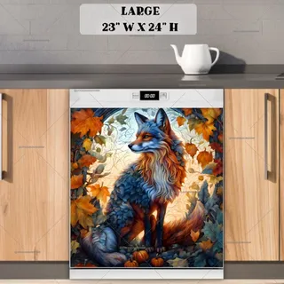 Preview of Beautiful Autumn Fox magnet in Large size.