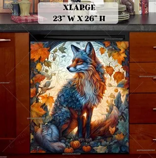 Preview of Beautiful Autumn Fox magnet in Extra Large size.