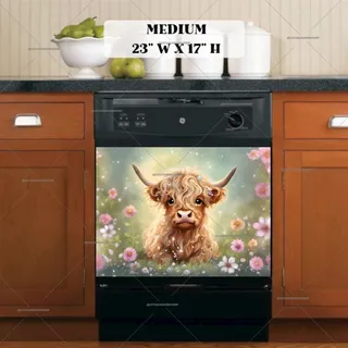 Preview of Scottish Highlander Baby Cow magnet in Medium size.