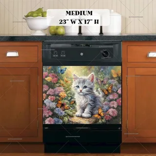 Preview of Little Kitten in the Garden magnet in Medium size.