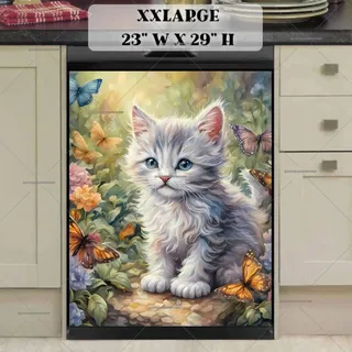 Preview of Little Kitten in the Garden magnet in XX Large size.