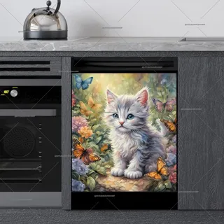 Preview of Little Kitten in the Garden magnet.