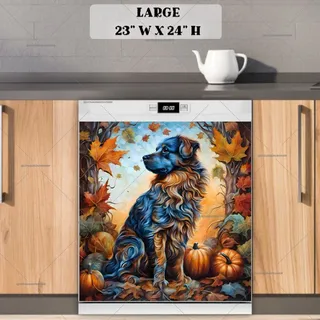 Preview of Pretty Autumn Dog magnet in Large size.