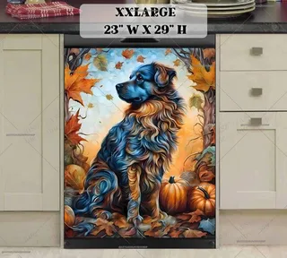 Preview of Pretty Autumn Dog magnet in XX Large size.