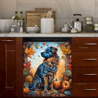 Preview of Pretty Autumn Dog magnet.