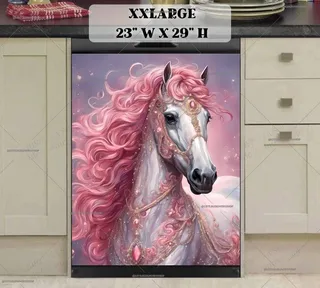 Preview of Pink and White Horse magnet in XX Large size.