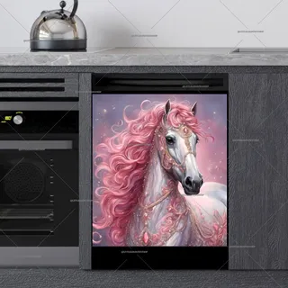 Preview of Pink and White Horse magnet.