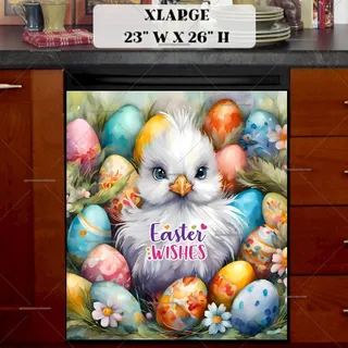 Preview of Cute Easter Chick with a Sign magnet in Extra Large size.