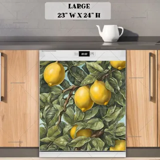 Preview of Beautiful Lemons and Leaves magnet in Large size.