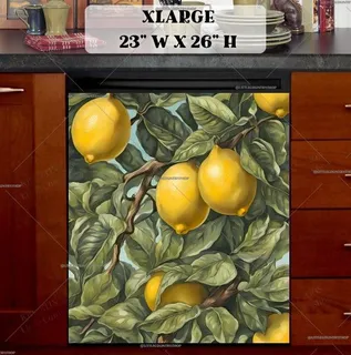 Preview of Beautiful Lemons and Leaves magnet in Extra Large size.