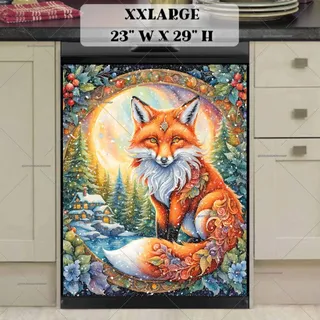 Preview of Beautiful Winter Fox at the Cottage magnet in XX Large size.